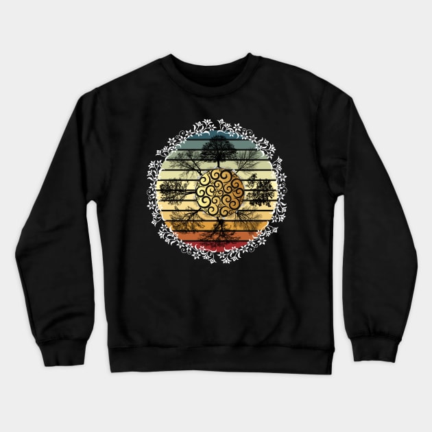 Black Trees with a floral accent Crewneck Sweatshirt by Smiling-Faces